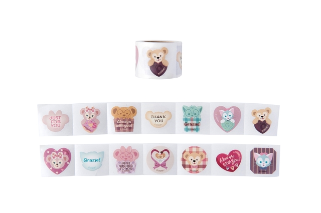 ロールシール ¥500 ※高さ約3cm、14絵柄(180枚入り)|東京ディズニーシー「スウィート・ダッフィー」スペシャルグッズ(2017年)