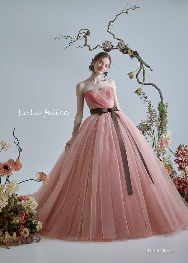 「Lulu felice（ルル・フェリーチェ）」新作ウェディングドレス　LU-0162_Peach
