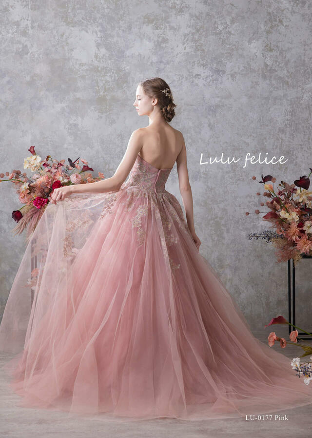 【クラウディア】「Lulu felice(ルル・フェリーチェ)」新作ウェディングドレス|LU-0177_Pink