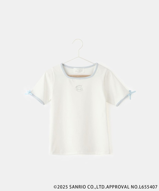 【サンリオキャラクターズ×ロペピクニック】「【KIDS】ロゴ刺繍配色テレコトップス」カラー:ホワイト(シナモロール)、サイズ:S/M/L ¥3,850