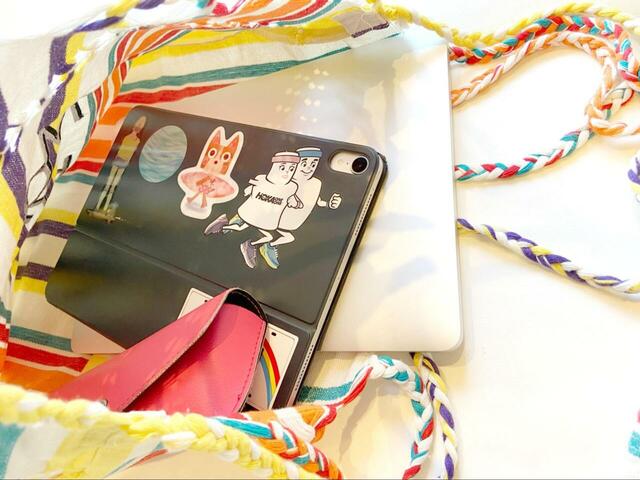 【niko and ... オリジナル透かしハンモックトートバッグ 】ノートPC、iPad、ボイスレコーダーやカメラなども余裕で入ります♪