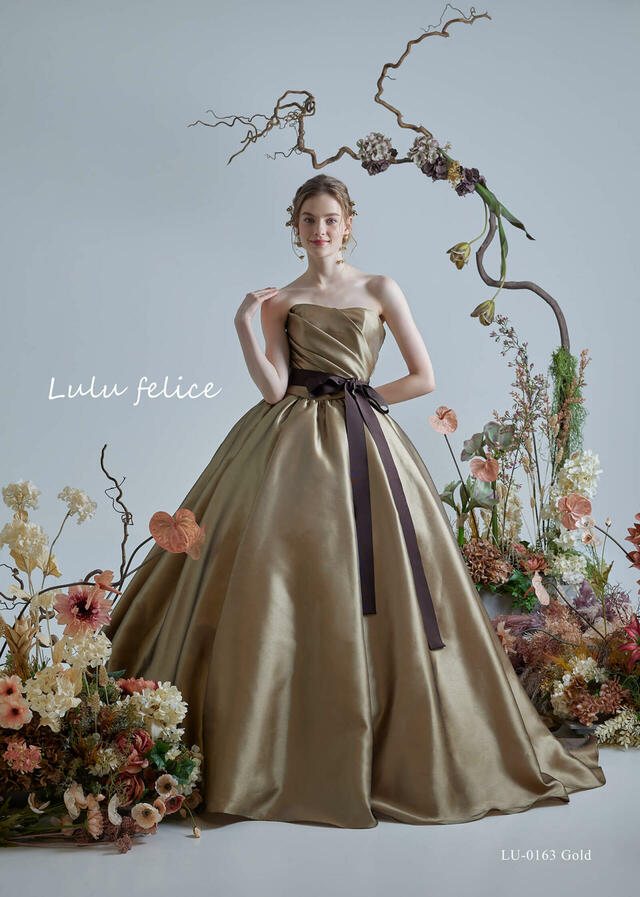 「Lulu felice(ルル・フェリーチェ)」新作ウェディングドレス LU-0163_Gold