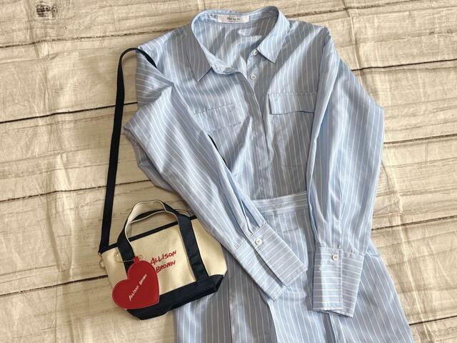 ブルーストライプに合わせるとかわいい！