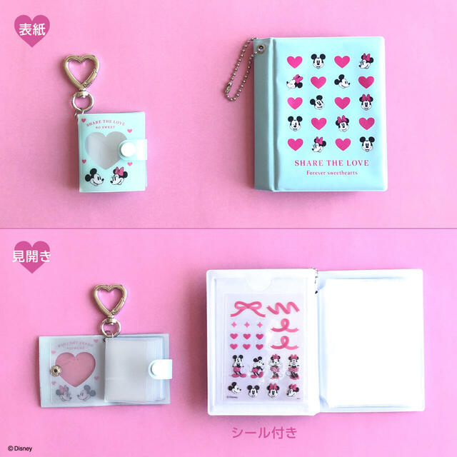 ミニアルバム 220円、ミニフォトアルバム 330円|キャンドゥ「ミニーマウス」グッズ