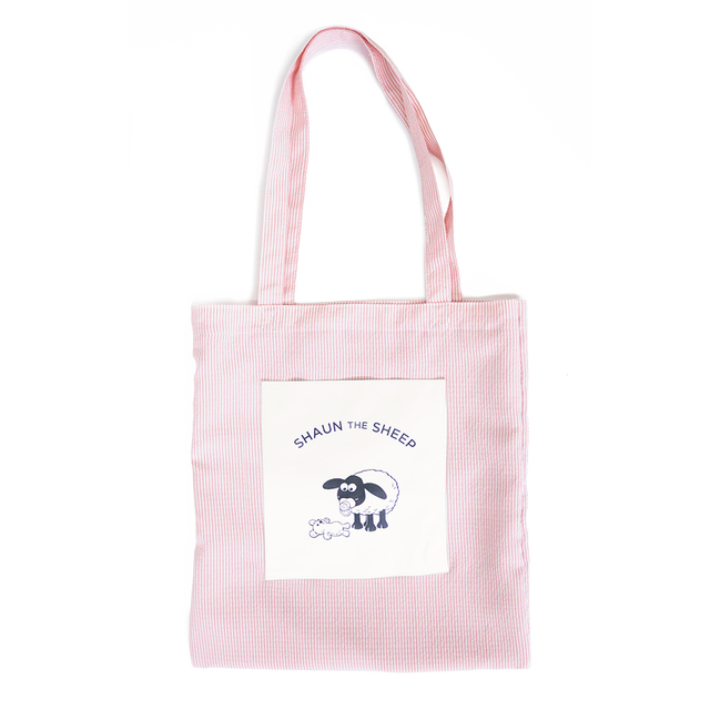 【ひつじのショーン】ストライプトート(ピンク)　3,630円（税込）