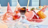 【レストラン グランサンク　ストロベリーパルフェ工房】スイーツコーナーで思い思いのパフェがつくれる！
