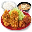 タレカツとから揚げの合い盛り定食