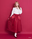 リボンギャザースカート ¥13,500|Areeam ディズニーコレクション「ミニーマウス」