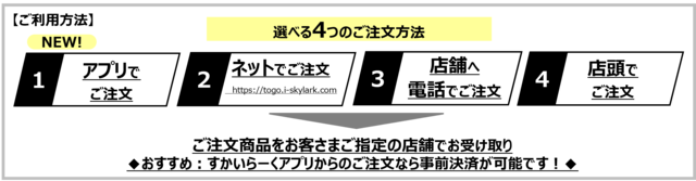 テイクアウト利用方法