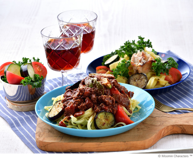 夏野菜とリングイネのボロネーゼ、夏野菜とリングイネのペペロンチーノ