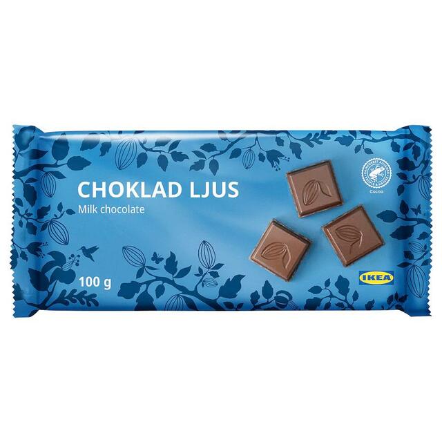 【イケアの「食品」売上ランキング 4位】「CHOKLAD LJUS/ショクラード・ユース ミルクチョコレート 板」149円（税込）