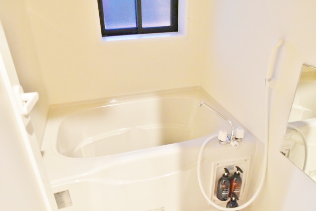 お風呂も広い。シャンプー、コンディショナー、ボディーソープも