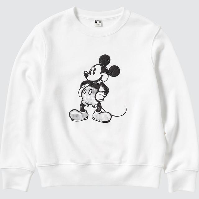 KIDS モノクローム ミッキーマウス アート バイ ジョシュア・ヴィーダス スウェットシャツ（長袖）
