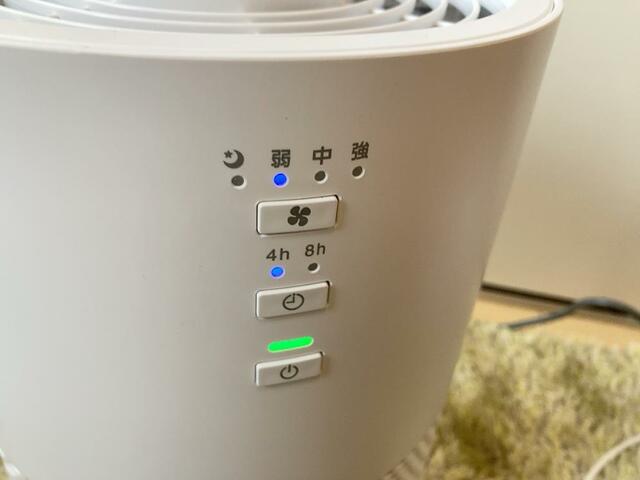 【アイリスオーヤマ 加湿空気清浄機】タイマーが4時間、8時間で設定ができる