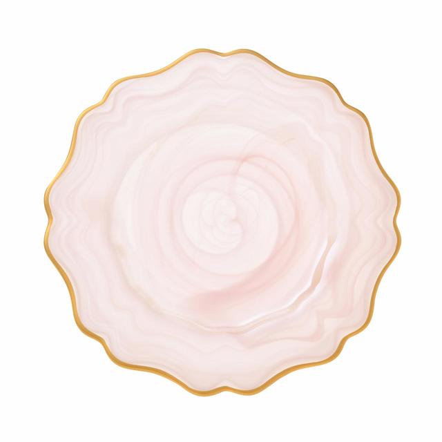 マーブル ゴールドリム ガラスプレート L