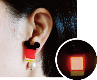 正面の一部分がリフレクターになっている