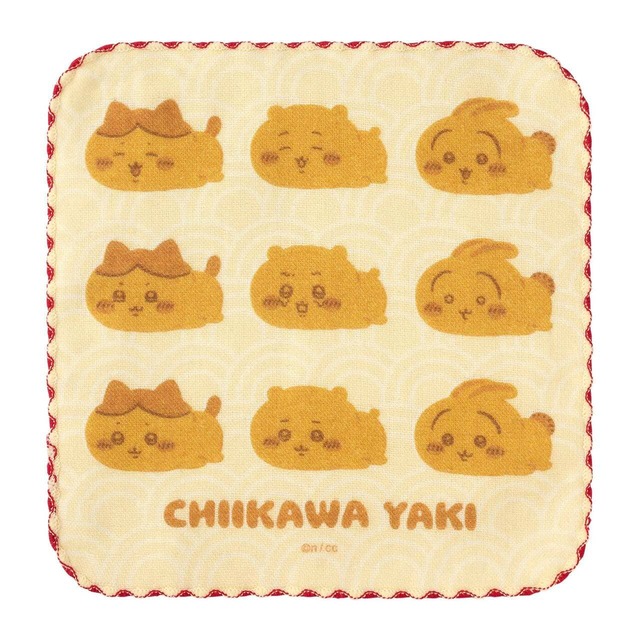 【ちいかわ焼き】「ちいかわ焼き ガーゼハンドタオル」焼きのみんな　825円