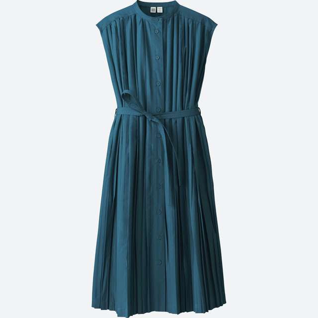 プリーツシャツワンピース（ノースリーブ）＋E