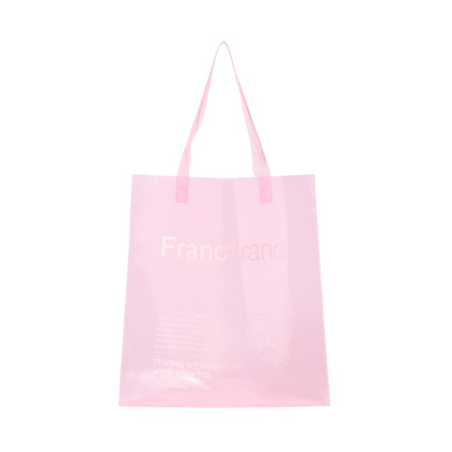 「クリア トートバッグ」ピンク