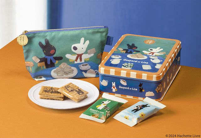 「シュガーバターの木 リサとガスパール コラボポーチセット」＜価格：3,240円(本体価格3,000円)＞【「リサとガスパール×シュガーバターの木」ポップアップストアが東京駅にオープン！季節限定「クリームブリュレ風」や「コラボトートバッグ」販売♪】