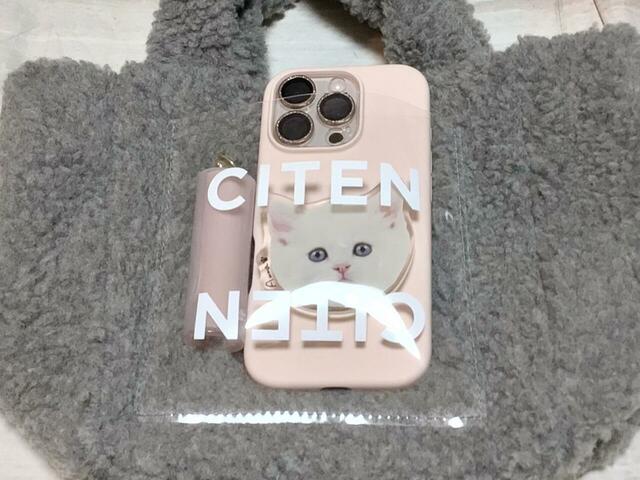 クリアポケットにスマホやリップを入れて見せる収納を楽しむのもおすすめ！