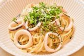 チョイ足しレシピ『たらことイカのパスタ』