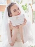 【Maison de FLEUR】パールレースオーガンジーリボンポーチ ¥4,500
