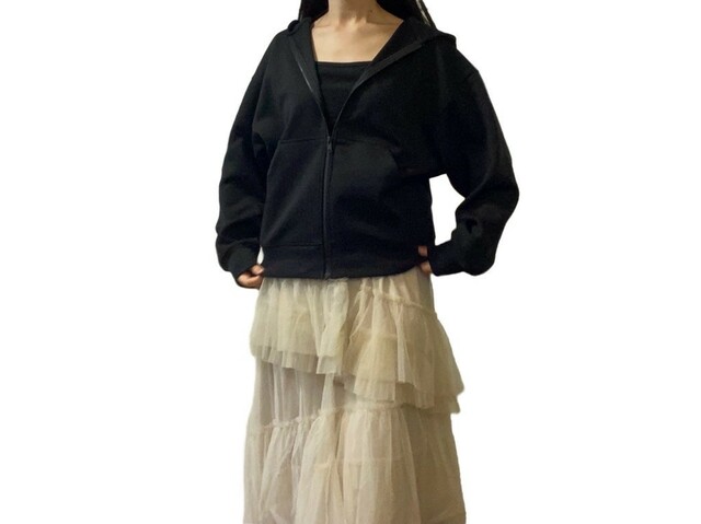 【ユニクロ　ドライスウェットリラックスパーカ】身長163cm・Sサイズ着用。サイズ感はゆったりめ