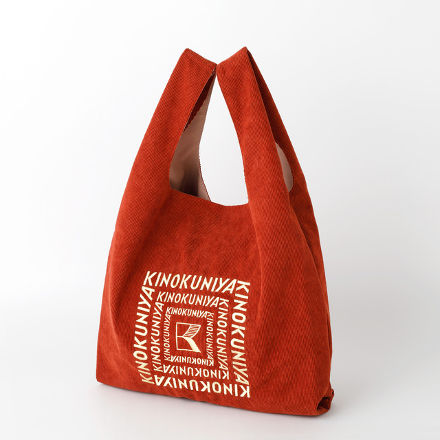 ショルダーストラップ付コーデュロイバッグ オレンジ