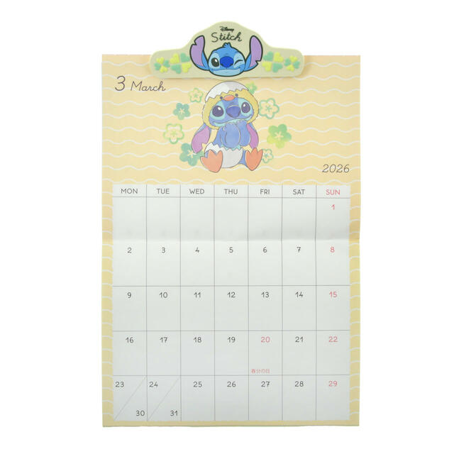 スティッチ＆スクランプ 壁掛けカレンダー クリップ付き Costume CALENDAR＆ORGANIZER 2026 2,400円