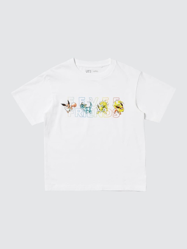 【ユニクロ×ポケモン】「ポケモン UT」KIDS, 100-160 990円/イーブイ&初代での進化系3匹がデザインされたTシャツ!