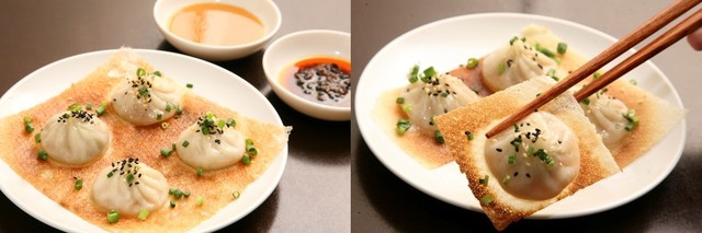 話題沸騰中の新感覚フード「羽根つき焼小籠包」