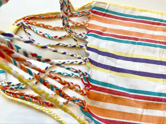 【niko and ... オリジナル透かしハンモックトートバッグ 】カラーはマルチ、グレー、ブラック、ピンク、オレンジ、ベージュと豊富！