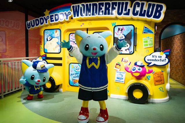 「BUDDYEDDY WONDERFUL CLUB」内覧会フォトセッション（通常キャラクターは映像のみの出演です）