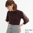 GU／レーススリーブセーター(7分袖)Z+X　（PURPLE）