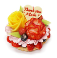 いちごカーネーションとマンゴーの花束のケーキ