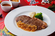 スペシャル料理 サーロインステーキ　ポン酢おろしソース＆デミグラスソース添え