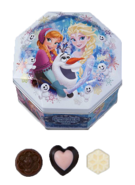 アソーテッド・チョコレート ¥850 ※内容量83g（15個）ミルク5個、ホワイト5個、スウィート＆ストロベリー風味5個｜TDL「アナとエルサのフローズンファンタジー」2016