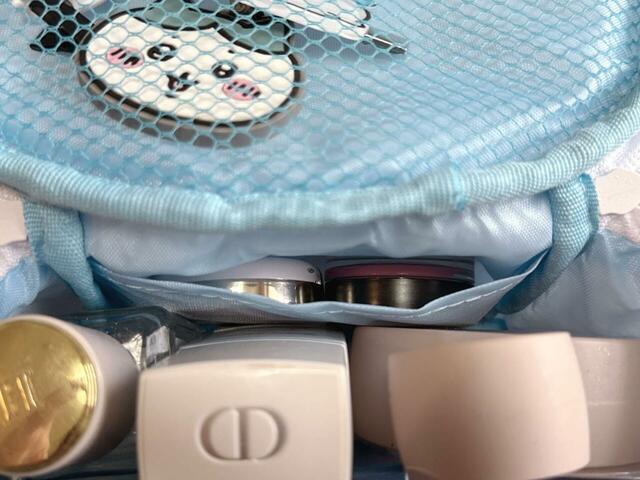 背面側のポケットにはチークを収納