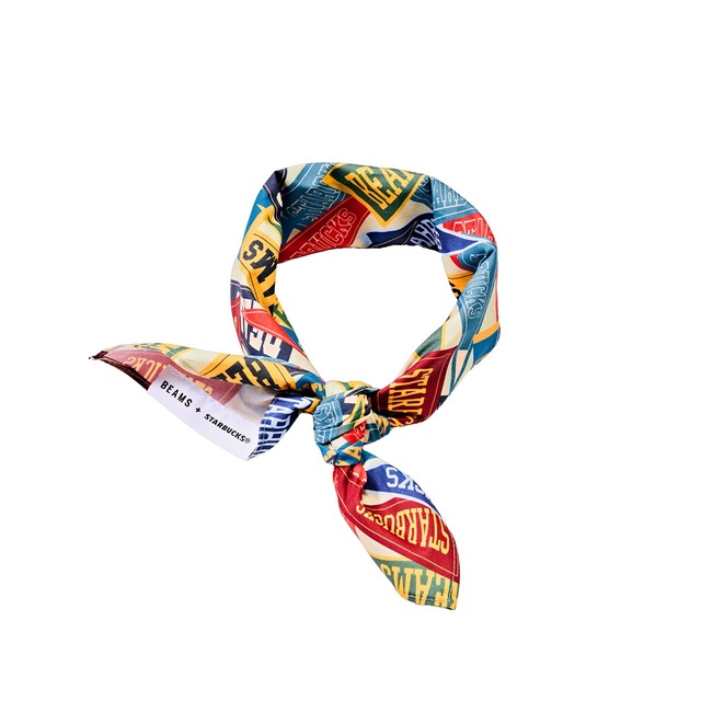 『BEAMS バンダナ』価格：￥2,500（税込）カラー：「Pennant Design」ベージュ/オレンジ、