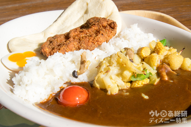 15種のスパイスフライドチキンカリー、ライスとナン付き｜スペシャルセット（1,580円）｜カスバ・フードコート｜東京ディズニーシー15周年“ザ・イヤー・オブ・ウィッシュ”グランドフィナーレ