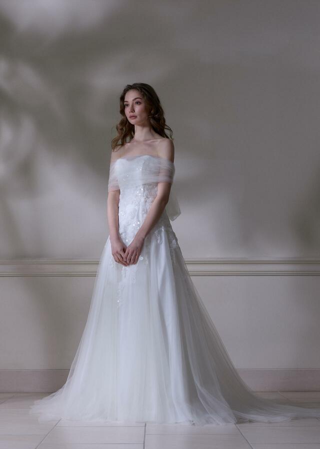 「DAVID K NEW YORK（デヴィッド ケイ ニューヨーク）」新作ウェディングドレス　NY-0129_Offwhite