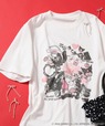 【サンリオ×FREAK'S STORE】サンリオキャラクターズコラージュプリントTシャツ ¥5,995/リボンやフラワーモチーフとシナモロール、クロミ、マイメロディをコラージュ