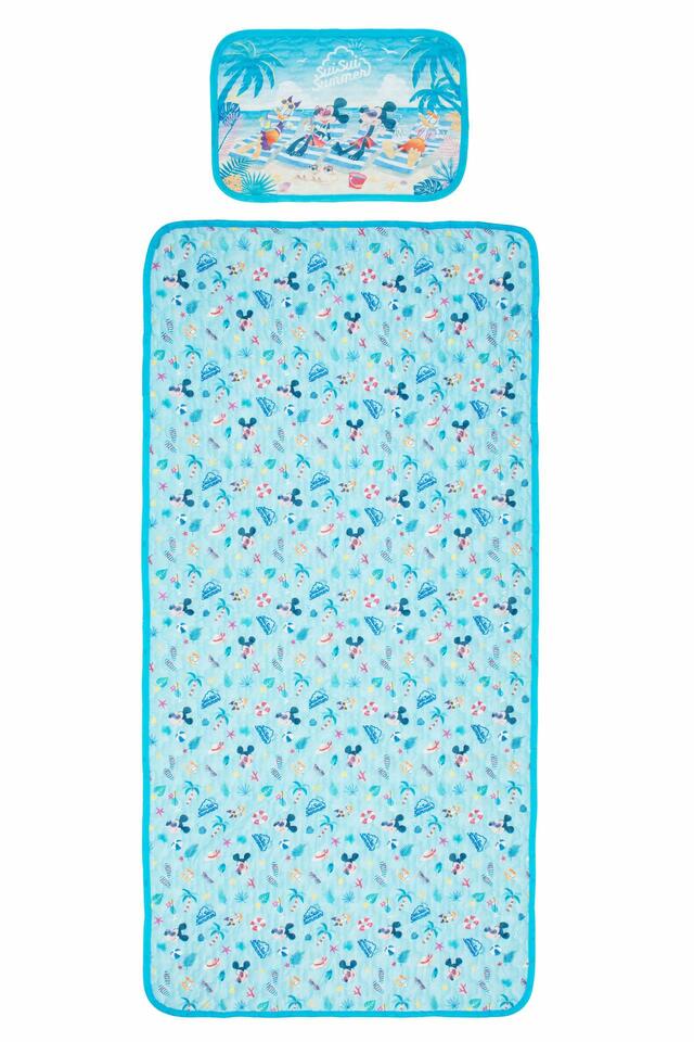 敷パッド&枕パッド 5,500円｜東京ディズニーリゾート「SuiSui Summer」グッズ｜発売日：2024年6月13日（木）｜販売店舗：東京ディズニーランド「グランドエンポーリアム」、東京ディズニーシー「ガッレリーア・ディズニー」