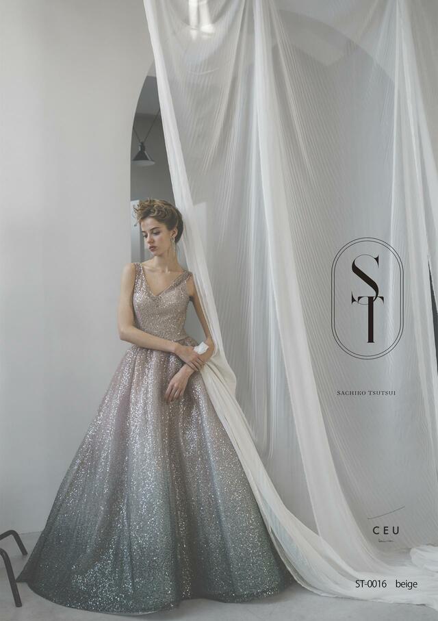 「ST」新作ウェディングドレス　ST-0016_Beige