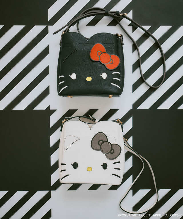 【ハローキティ×VIS】「ダブルフェイス ハートカットバッグ MINI」¥7,190／Color：Black / White