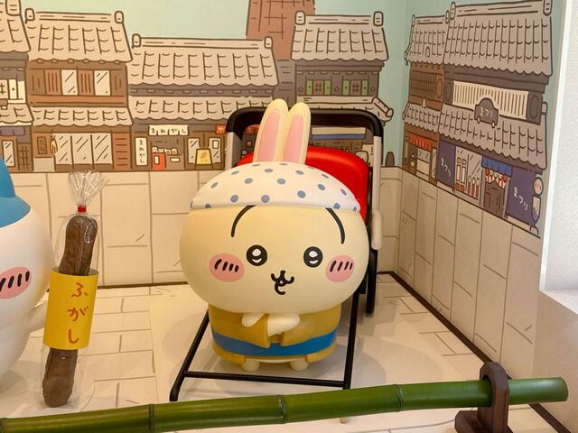 人力車の車夫の扮装をしたうさぎ。様になっています！