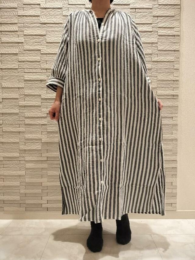 【無印良品　楊柳ガーゼ　五分袖ワンピース】リラックス感のあるシルエットで、おうち時間のルームウェアとしても大活躍！