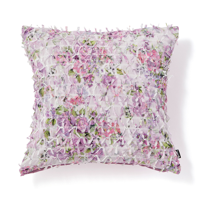 リボンフラワー PT-103  クッションカバー パープル