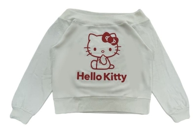 【SHIBUYA109×HELLO KITTY SPECIAL COLLABORATION】one way（6階） HELLO KITTYプリントオフショルトレーナー 全3種 各¥6,490